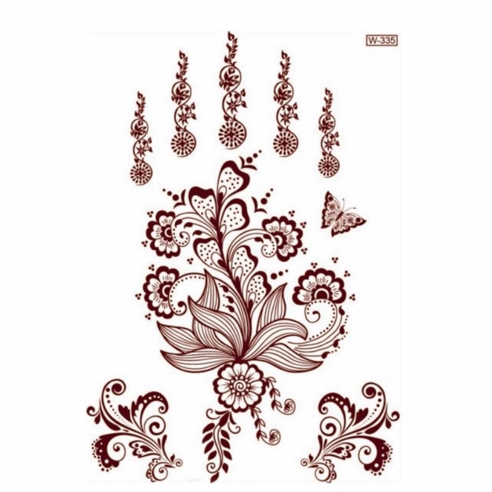 Lace Fake Tattoo Henna Tattoo Stickers Legs Arm Red Henna Tattoo Decals Temporary Tattoo  Girls