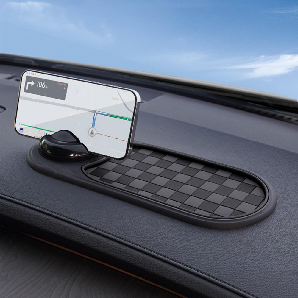 Car Anti-Slip Mat Phone Holder 360-Degree Rotation Phone Simple Installation Resistant Wear Holder Dashboard Car Mat with S2Q0