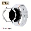 2pcs Strap & PC Case for Watch7/6/5/5Pro/4/FE Original Wave Stitch Color Buckle Semi-Covered Sweat-Proof for Sports