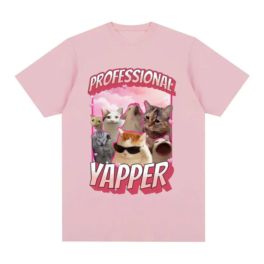

Professional Yapper Meme Cat top Women streetwear Tee girl graphic Unisexga y2k clothing S
