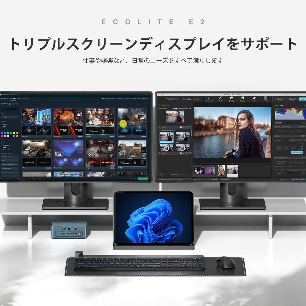 BOSGAME E2 Mini PC with Windows 11 AMD Ryzen 5 16GB DDR4 512GB NVMe 4K USB Gen RJ45 and Triple Display Pro, 3550H, RAM, M.2 SSD, HD, 3.2 1, Wi-Fi 5,