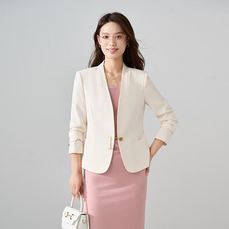 

Women s Stylish Collarless Long-Sleeve Blazer 3XL