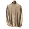 Men's Cashmere Half-High Neck Long Sleeve Knit Sweater - Warm, Business Casual, Plus Size Available