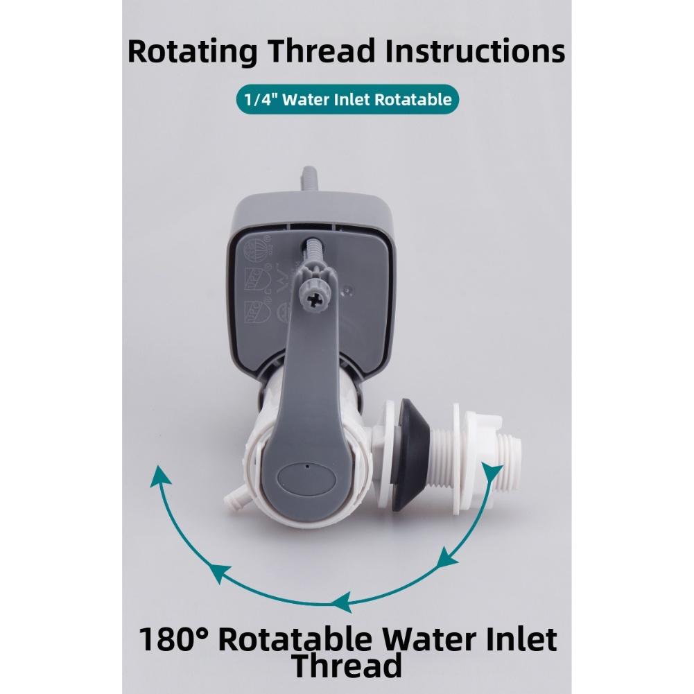 Smart 12 Inch Toilet Inlet Valve with Rotary 180 Degree Design for Various Toilet Models and Easy Installation