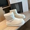 Thick-soled non-slip rubber outsole snow boots women's winter 2025 new leather versatile velvet thermal short boots