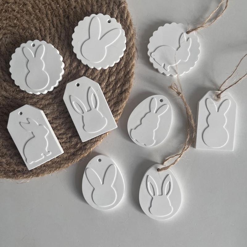 Flexible Silicone Mold for Rabbit Eggs Shaped Handmade Craft Easter Themed Epoxy Resin Pendant Mould Jewelry Supplies