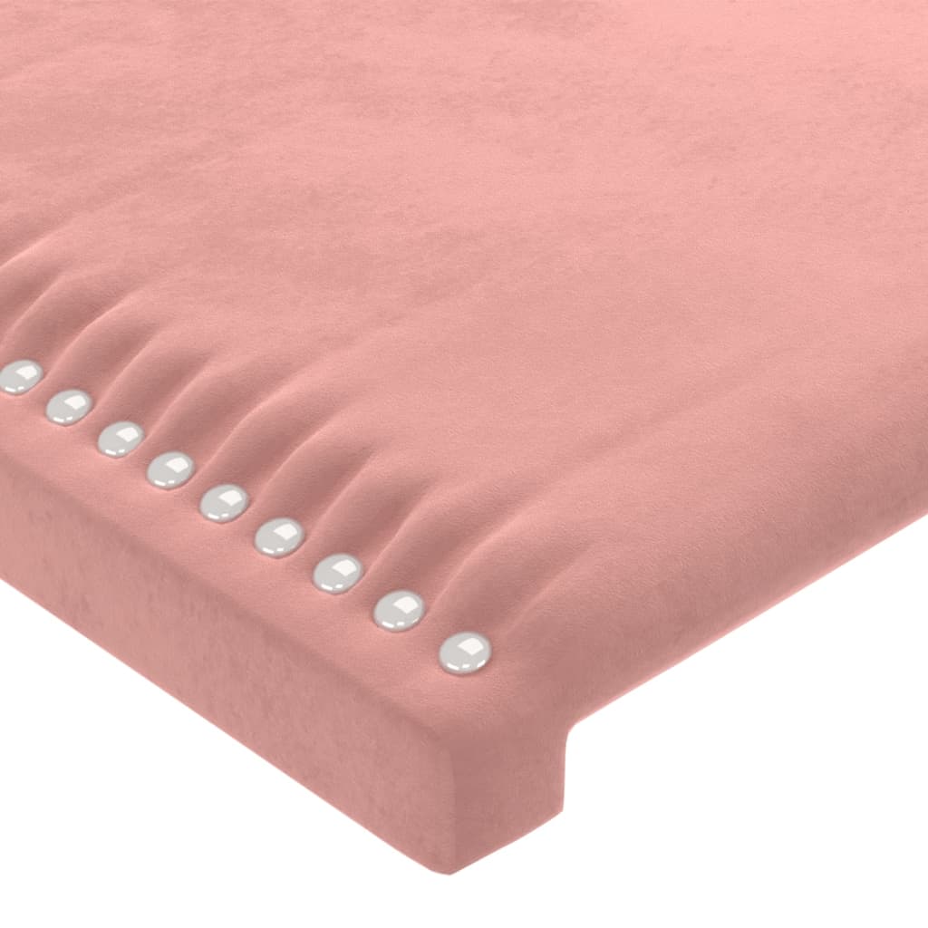 Pink Velvet Bed Frame with Adjustable Headboard 200x200 cm