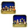 Mini Holy Night Figures Christmas Nativity Set in Tin Box, Hand-Painted Resin Scene Family Figurines, Portable Religious Tabletop Decor, Christian