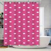 Pink And White Polka Dot Shower Curtain With Knitted Design For Bathroom Decor Waterproof Fabric Made In China (Mainland)