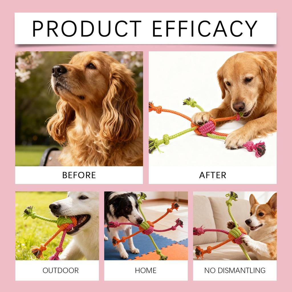 EELJOY Durable Dog Rope Knot Toy for Chewing and Interactive Play
