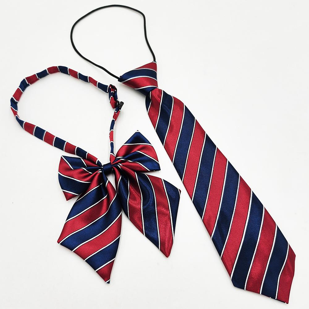 Kinder Krawatten Fliege Set, Grundschule Mittelschule Schüler Einfarbig Gestreift Krawatte Feder Fliege