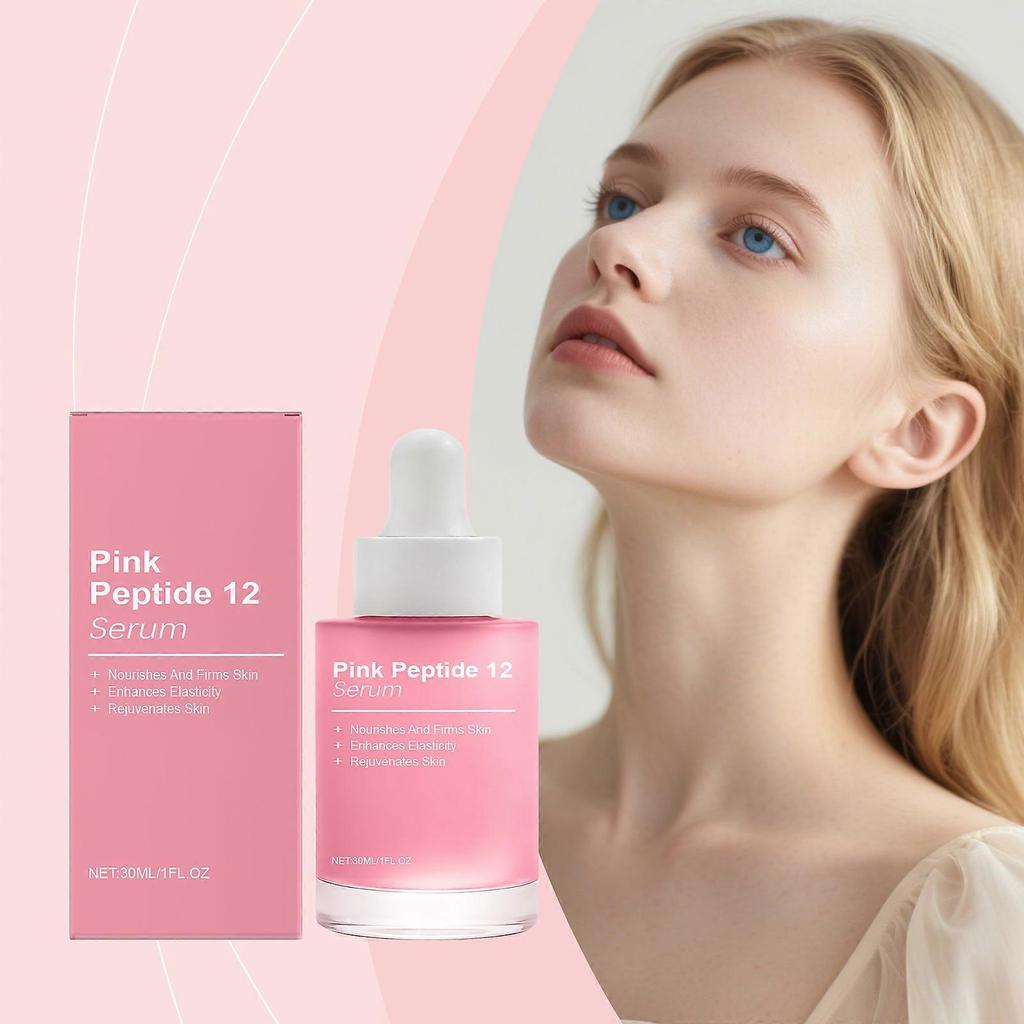 Pink Peptide 12 PDRN Serum - 12 Peptides + Niacinamide for Hydrating, Firming & Glowing Skin - 30ml
