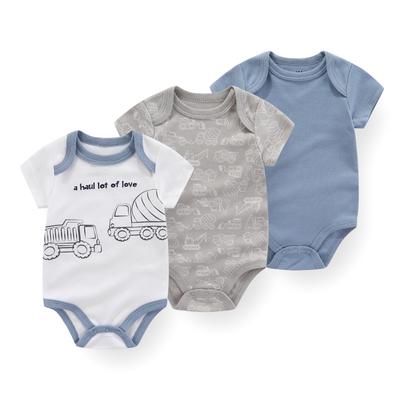 3-teiliges Baby-Strampler-Set aus Baumwolle, Baby-Kleidungsset, Sommerkleidung für 0–12 Monate alte Babys, Cartoon-süßer Overall, Pyjama, Body, Neugeborenen-Set