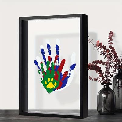Familien Handabdruck Rahmen Set, Familienerinnerungsrahmen, Valentinstagsgeschenk, Geschenke für neue und werdende Eltern Familie, DIY Kunstdruckrahmen