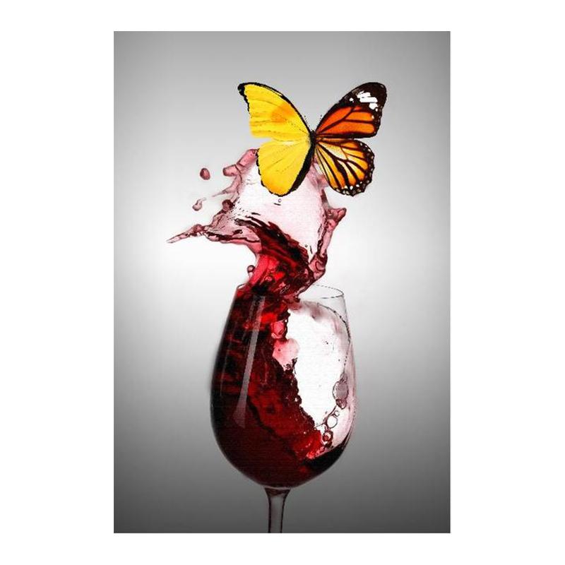 

Скандинавский бокал для вина, холст, картина, печать, вино, минималистичный художественный плакат, принты, настенные панно для кухни, столовой, домашний декор 40x60cm