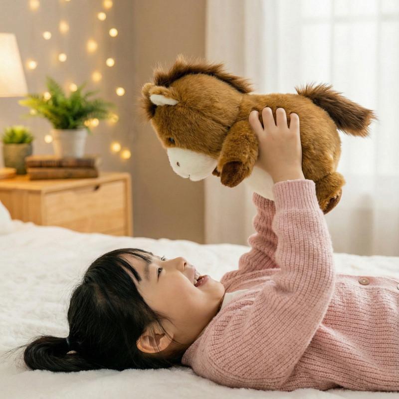 Glücksbringer Plüschtier Jahr des Ponys mit PP-Baumwollfüllung für Kinder und Erwachsene