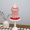 Cute Striped Dog Dress Breathable Pet Princess Lace Skirt Summer Pet Clothes  for Puppy Kittens