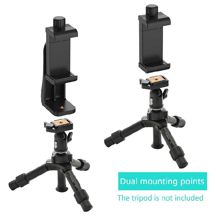 Adjustable Phone Holder Clip for Tripods Universal Smartphone Mount for Effortless Selfie and Monopod Stability