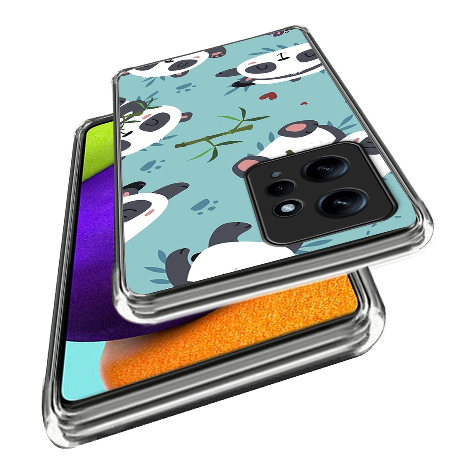 

For Xiaomi Redmi Note 12 4G Phone Cover TPU Case Scratch-Proof Cute Pandas