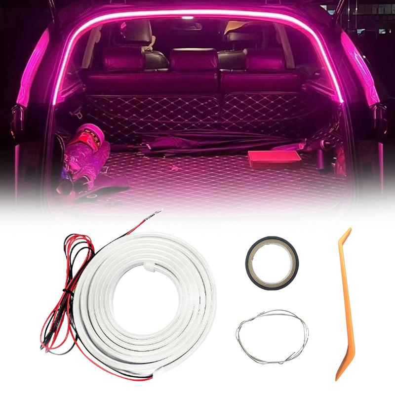 LED Car Trunk Light Strip Self Adhesive Dynamic Flowing Light Strip Multifunction Automatic Tail Box Light for Truck Trunk Decor