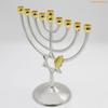 K1AE Traditional Hanukkah Menorah 9 Branch Candlestick Holder Metal Craft Stand New Year Festival Home Decor