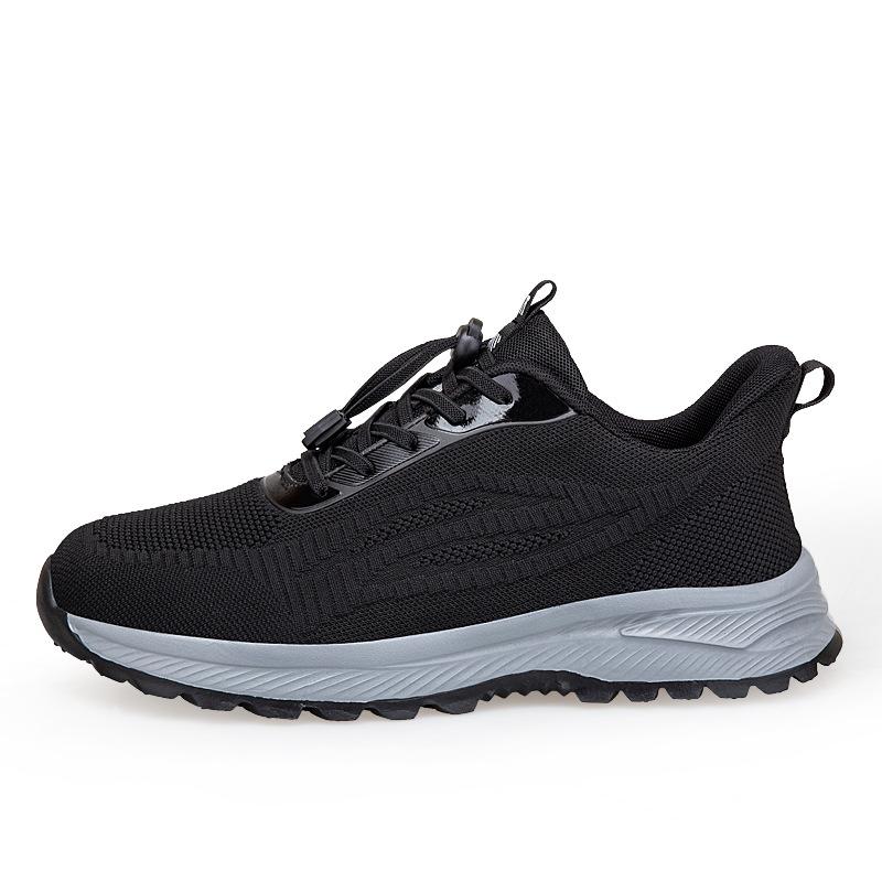 Middle-aged and Elderly Lightweight Non-slip One-pedal Mesh Old Beijing Shoes, Old Women's Father Soft-soled Walking Shoes