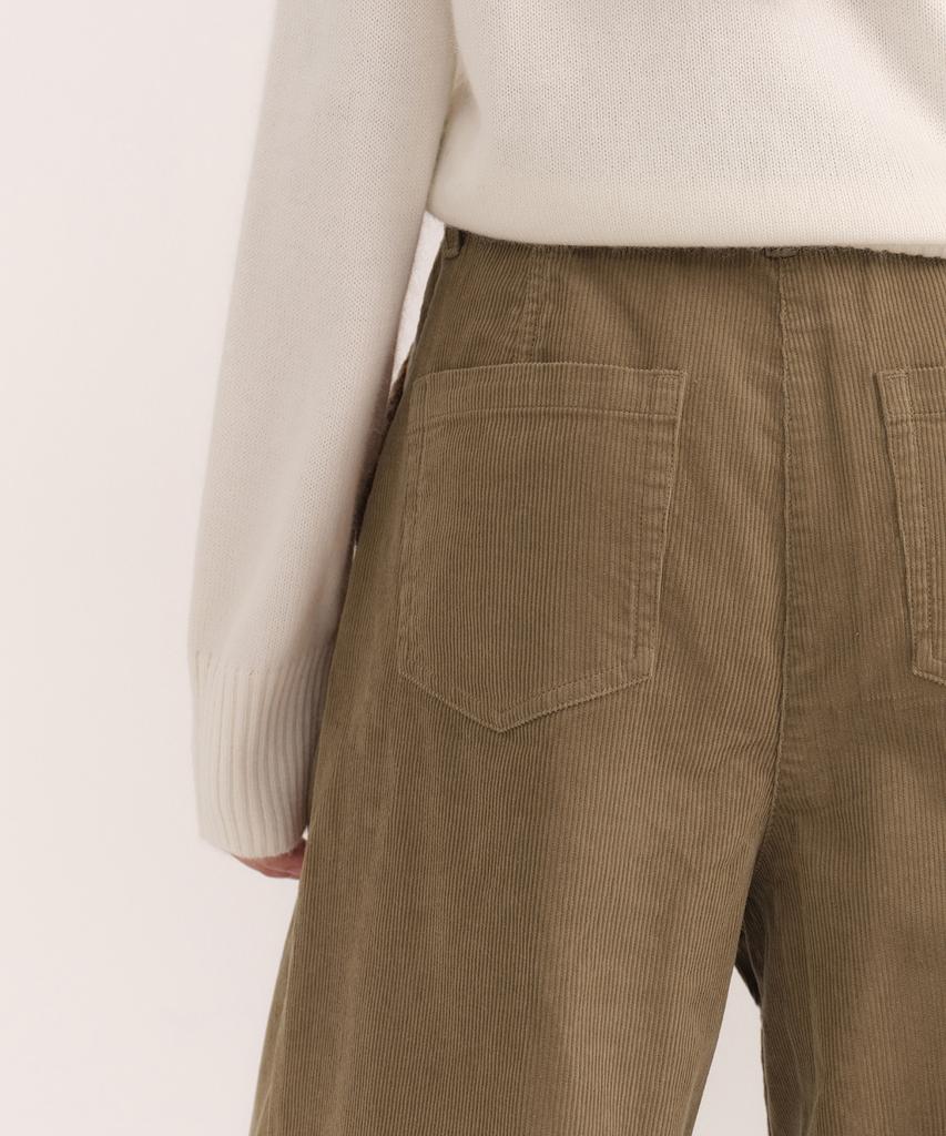 MUSINSA STANDARD WOMAN 11W Corduroy Deep Tuck Wide Pants [Sand Beige]