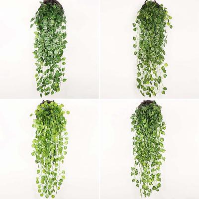 90cm Artificial Green Plant Wall Hanging Ivy Leaf Pothos Begonia Grape Vine Home Garden Wall Party Wedding Decoration
