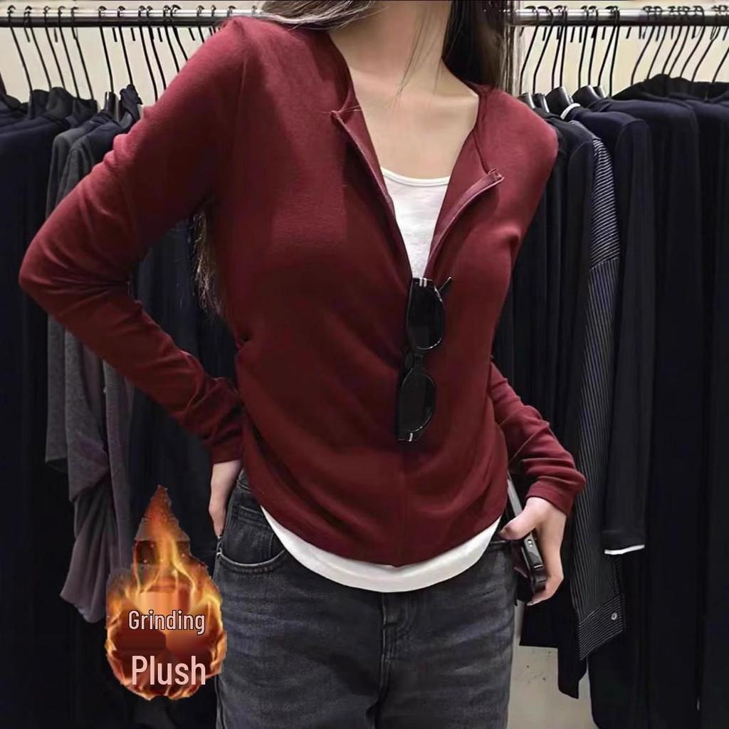 New Women's Long Sleeve Fake Two-Piece T-shirt for Autumn and Winter