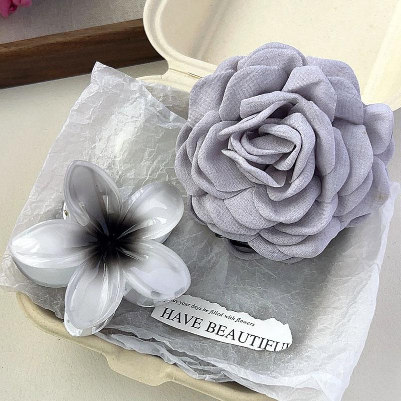 2pcs/set French Large Flower Hair Claws Korean Flower Hair Clip Grab For Women Ponytail Hairpins Barrettes Hair Accessories Gift