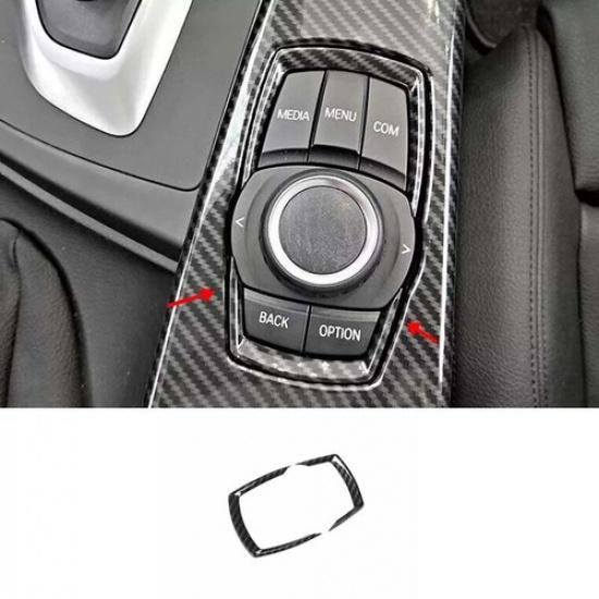 Multimedia Panel Trim Car Middle Console 13- For BMW 3 4 Series Carbon Fiber