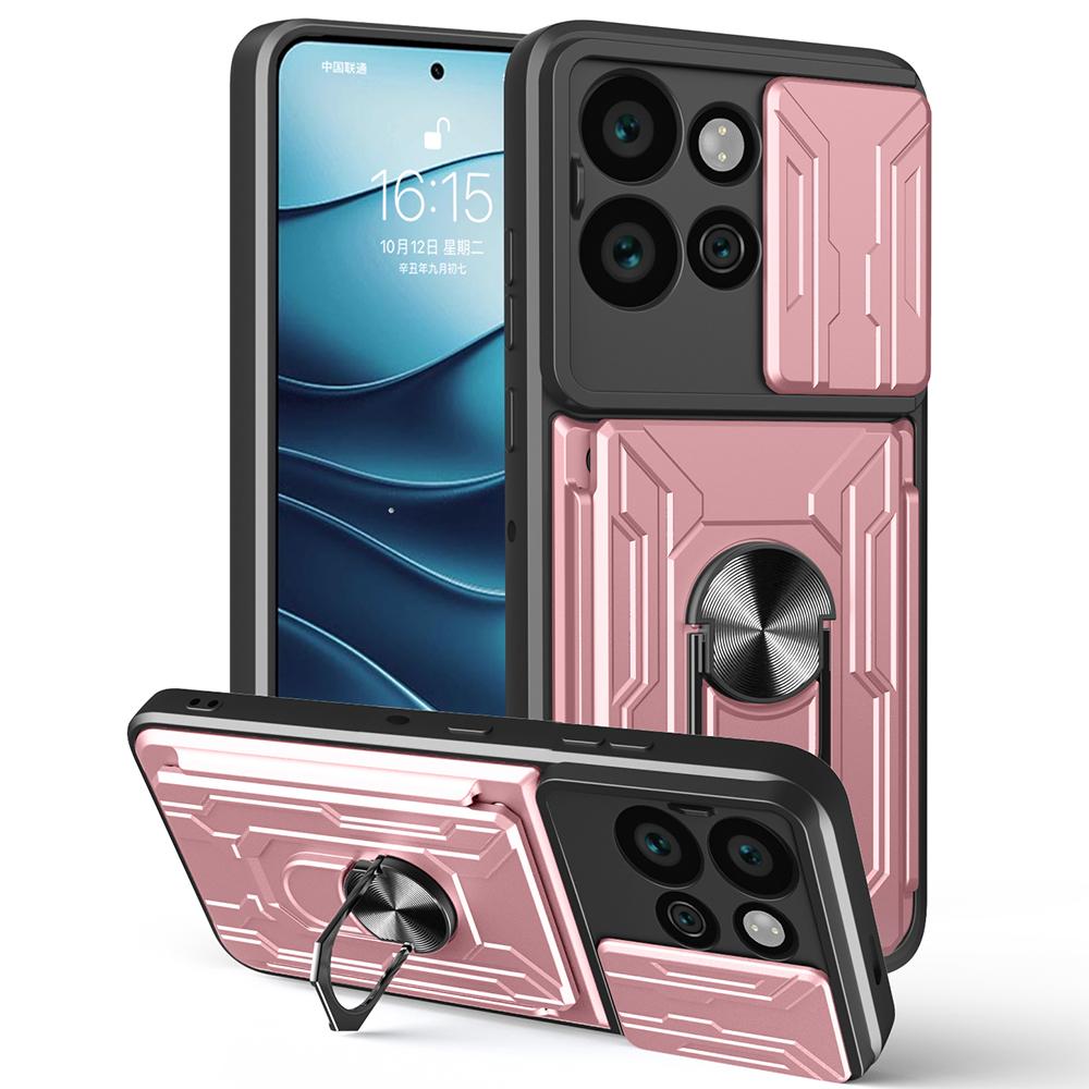 For Motorola Edge 50 Neo 5G/Moto S50 5G Case PC+TPU Kickstand Phone Back Cover with Camera Slider