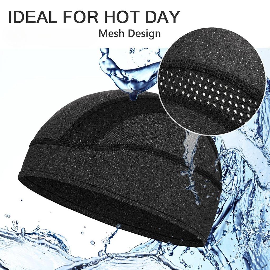 Cappello scheletro berretto piatto cappello in rete traspirante adatto per uomo e donna per fitness ciclismo, fodere per caschi da corsa e sotto cappelli