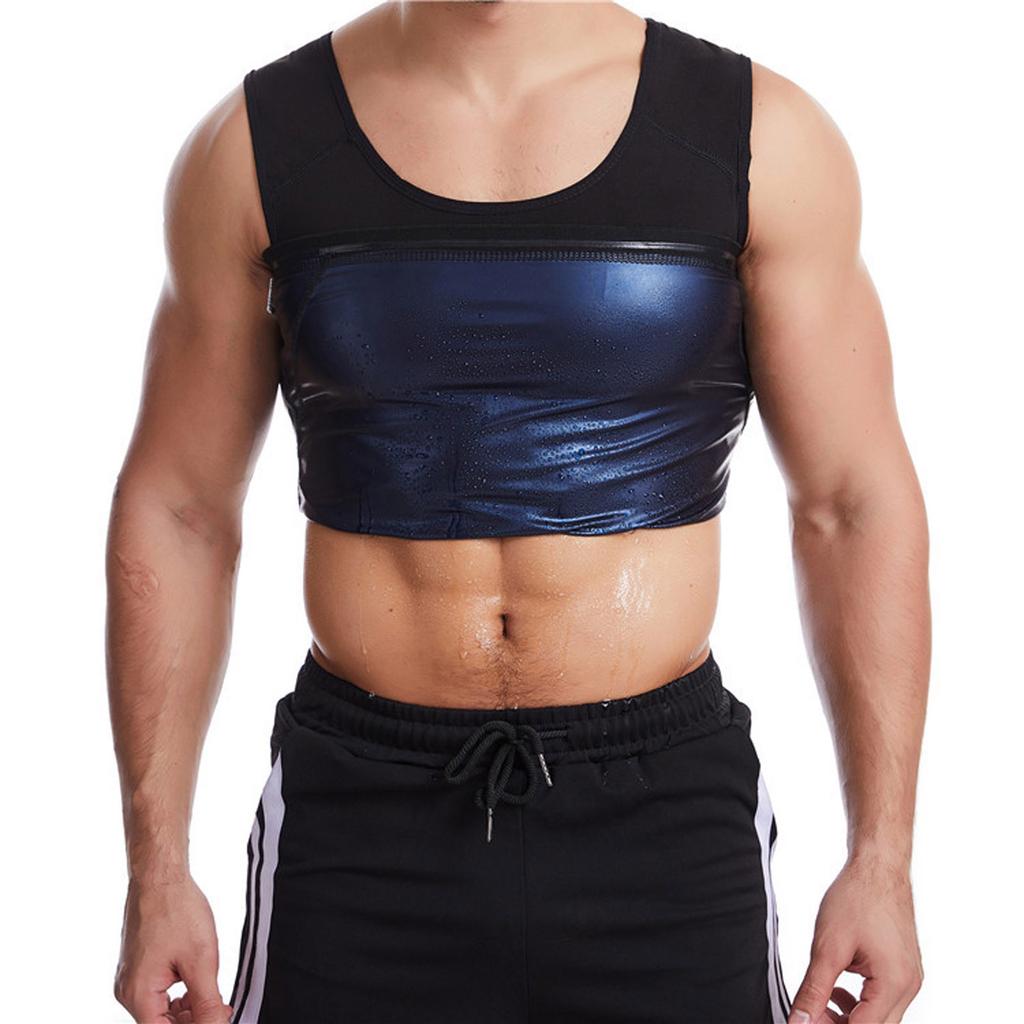 Men's Sweat Sauna Vest Slimming Body Shaper Tank Top Workout Fitness Compression Shirt for Exercise and Training