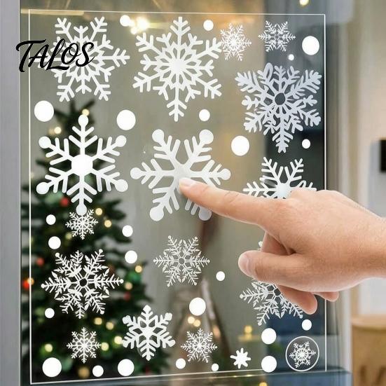 Shop Window Snowflake Displays 3PCS Christmas Static Stickers, Reusable Cling Decals, PVC Home Winter Glass Stickers Decoration Clings for Windows And