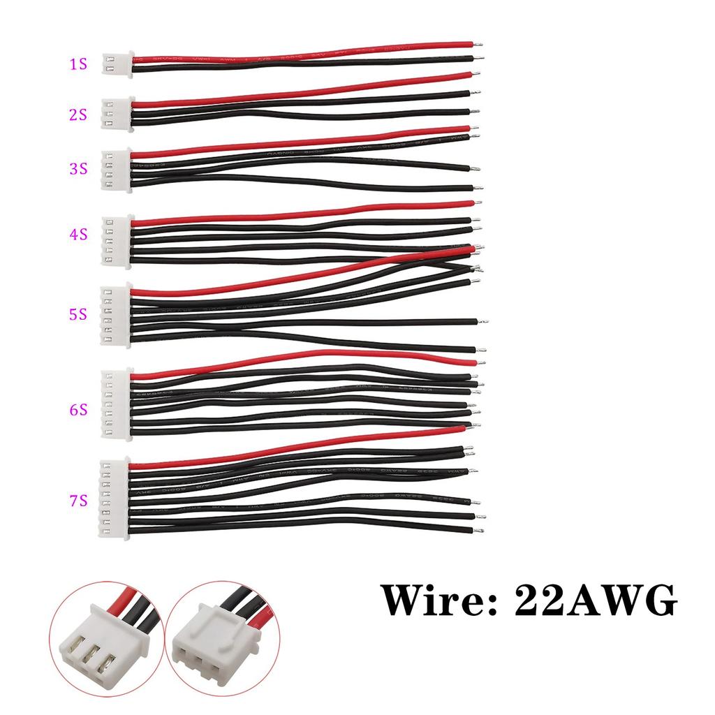 10pcs/lot 1S 2S 3S 4S 5S 6S 7S 8S Lipo Battery Balance Charger Cable IMAX B6 Connector Plug Wire 30 20 15 10cm Single Head Wire