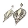 Les Trésors De Lily [J1239] - Silver Beige 'Sissi' Designer Earrings