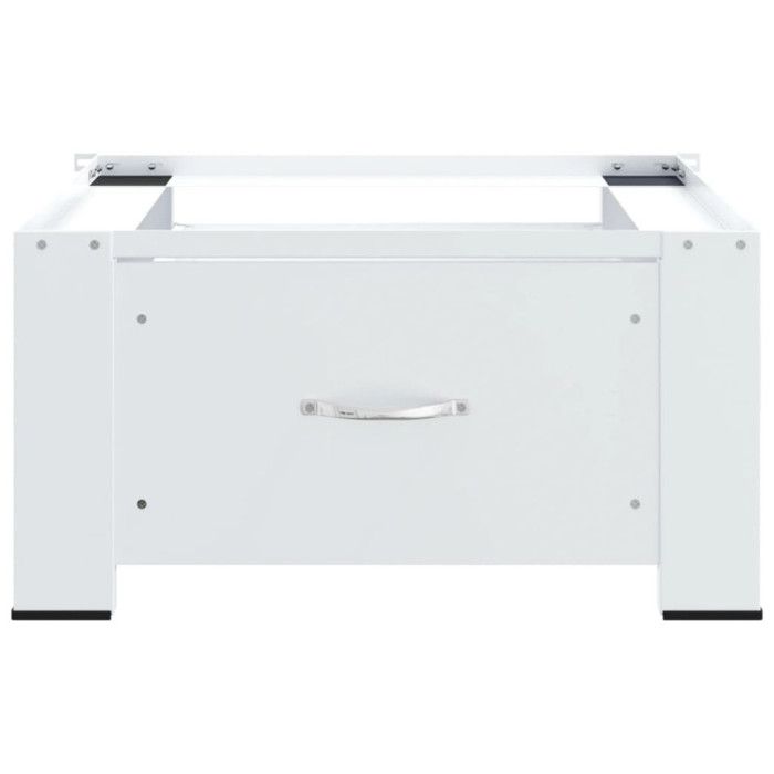 Socle pour machine à laver - VIDAXL - Blanc - Tiroir de rangement - Antidérapant - Acier durable