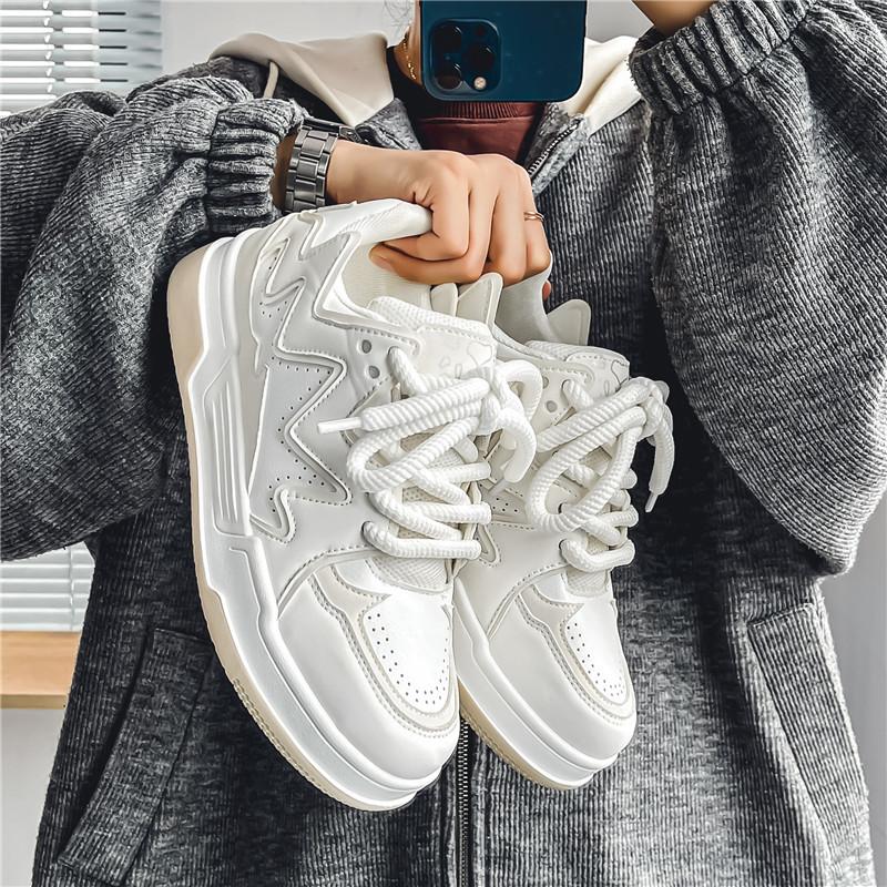 

New Spring Autumn Lightweight Breathable Flats Men s Casual comfortable Sports Shoes Trendy Versatile Men s Shoes 44 белый