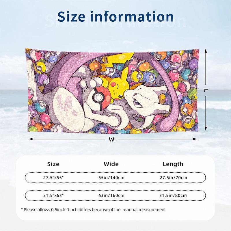 Digimon Microfiber Beach Towel Quick Dry Sand Free Lightweight Beach Towels for Travel Swimming Camping