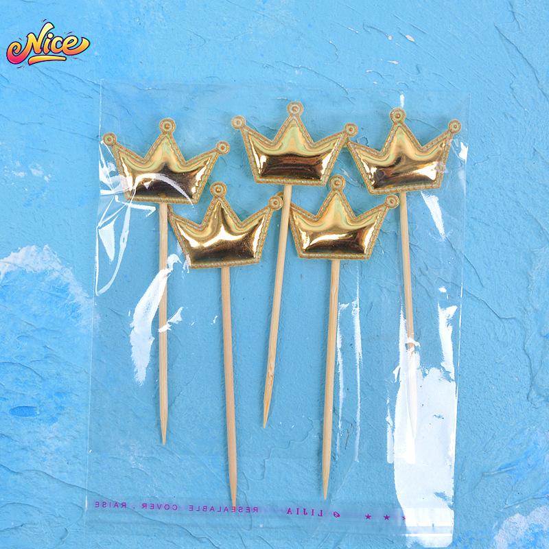 5Pcs/Lot Cake Topper Creative For Baby Shower Birthday Party Wedding Celebration Cake Decoration Star Heart Cupcake Insert