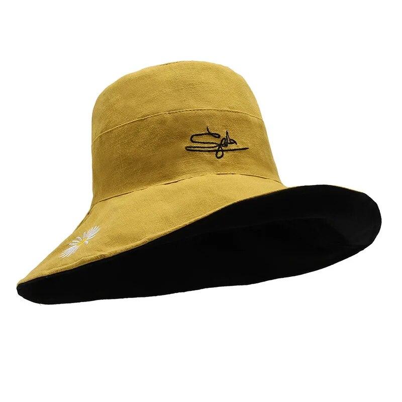 Summer   Sunshade And Sunscreen Bucket Hat Korean Version Large Brim Outdoor Fashion Neck Hat