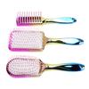 3pcs Gradient Electroplating Paddle Hairbrush Set Detangling Hair Brush Set Air Cushion Comb Nylon