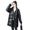 Down cotton-padded clothes women's long winter new glossy leave-in windproof hooded cotton-padded clothes warm cotton-padded jackets