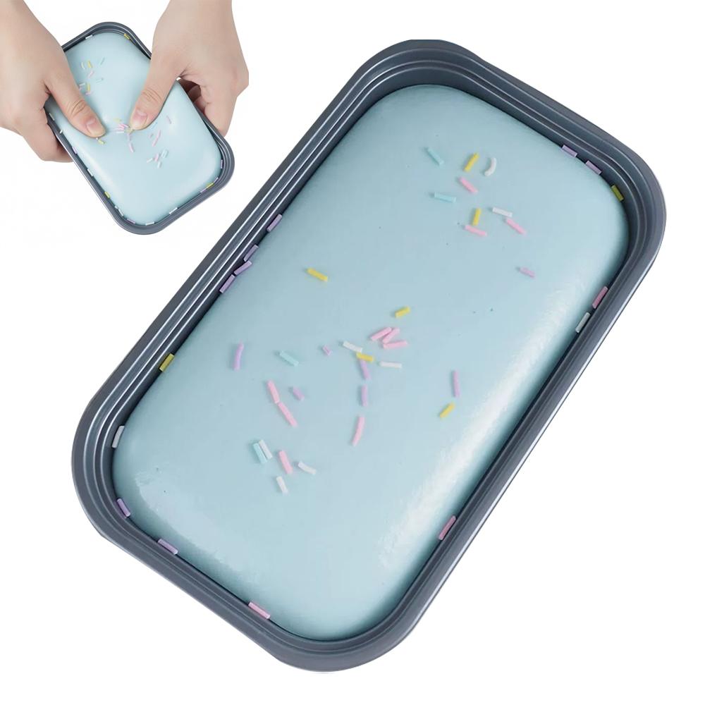 Scatola Appiccicosa Torta Squishy Giocattolo a Lenta Risalita Giocattolo da Spremere Scatola Gelato al Burro Squishy Giocattolo Fidget Rilascio Anti Stress Mano Relax Regalo