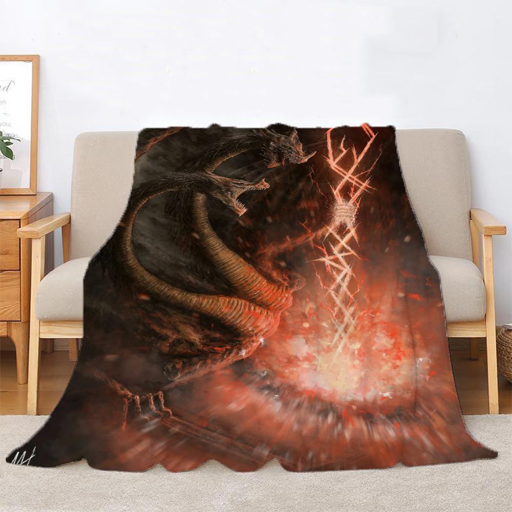 Elden Ringart Boho Blanket King Size Fluffy Soft Blankets for Adults Home Interior Bed Throw Luxury Bedding Beach Towel Knee Nap