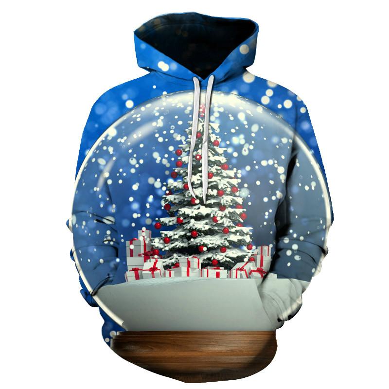 New Christmas Gift Theme Men's 3D Printed Hoodie Fashion Snowman Hooded Sweatshirt Hooded Pullover Boy Clothes