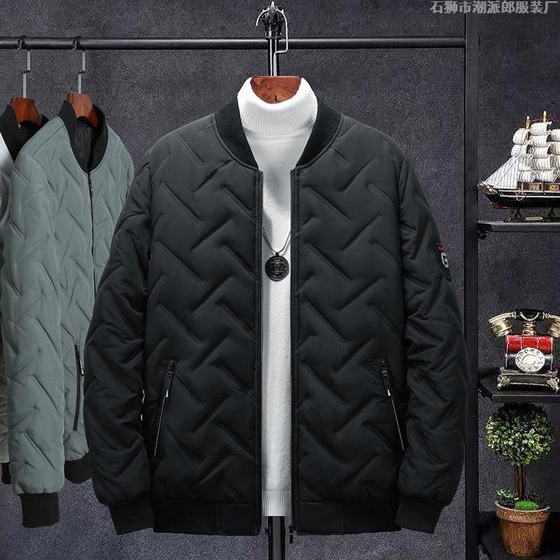 Winter Baseball Collar Padded Coat Men's Thickened Warm Loose Padded Jacket Jacket Pressed Cotton Is Often Available In Stock