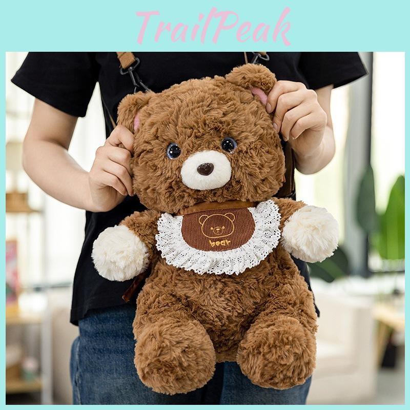 Lace Cute Scarf Teddy Bear Plush Toy Backpack With Detachable Shoulder Strap