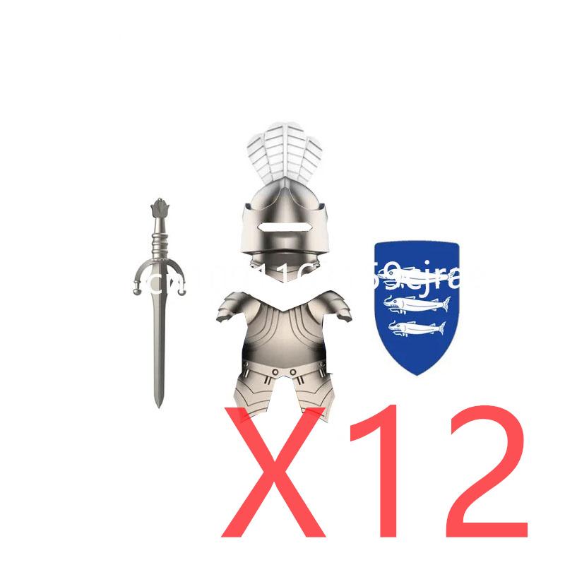 Kompatybilne MOC Średniowieczne Klocki Budowlane Postacie Żołnierze Smoczy Rycerze Czarny Lew Orzeł Zabawka Prezent Klocki Rolnik Żołnierz X048